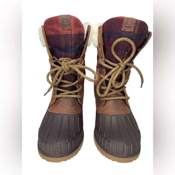 Kamik Shoes - Kamik Sienna 2 Women's Waterproof Cuff Plaid Wool Winter Snow Boots Size 8